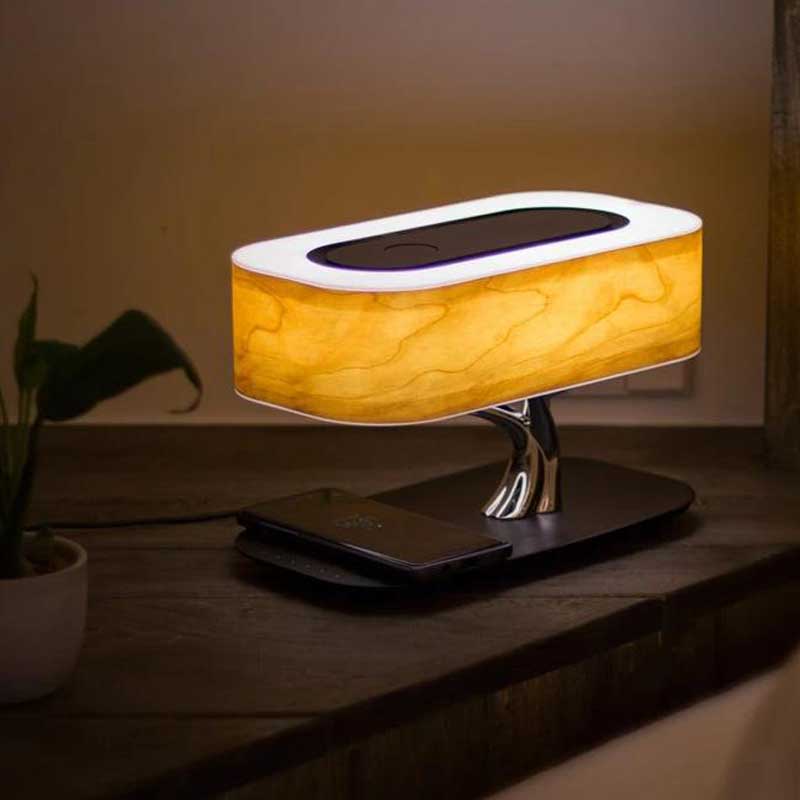 Bedside Lamp with Bluetooth Speaker and Wireless Charger